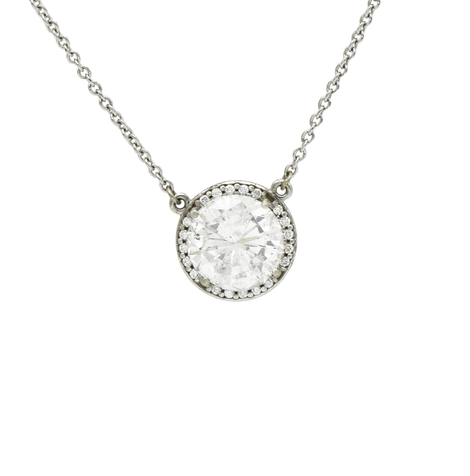 Diamond Halo Necklace | Sandler's Diamonds & Time | Columbia SC | Mt ...