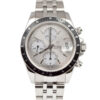Tudor Prince Date Chrono Watch with silver dial, bracelet, and subdial. The watch has a black bezel with silvertone markers.