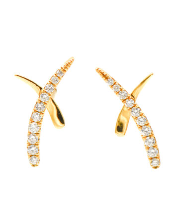 "X" Shaped Diamond Stud Earrings