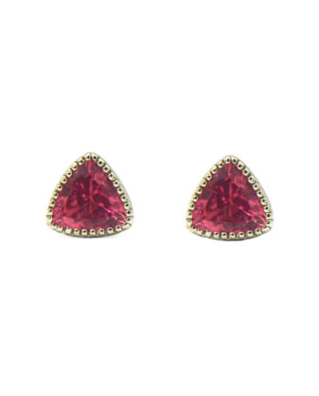 Pink Tourmaline Stud Earrings