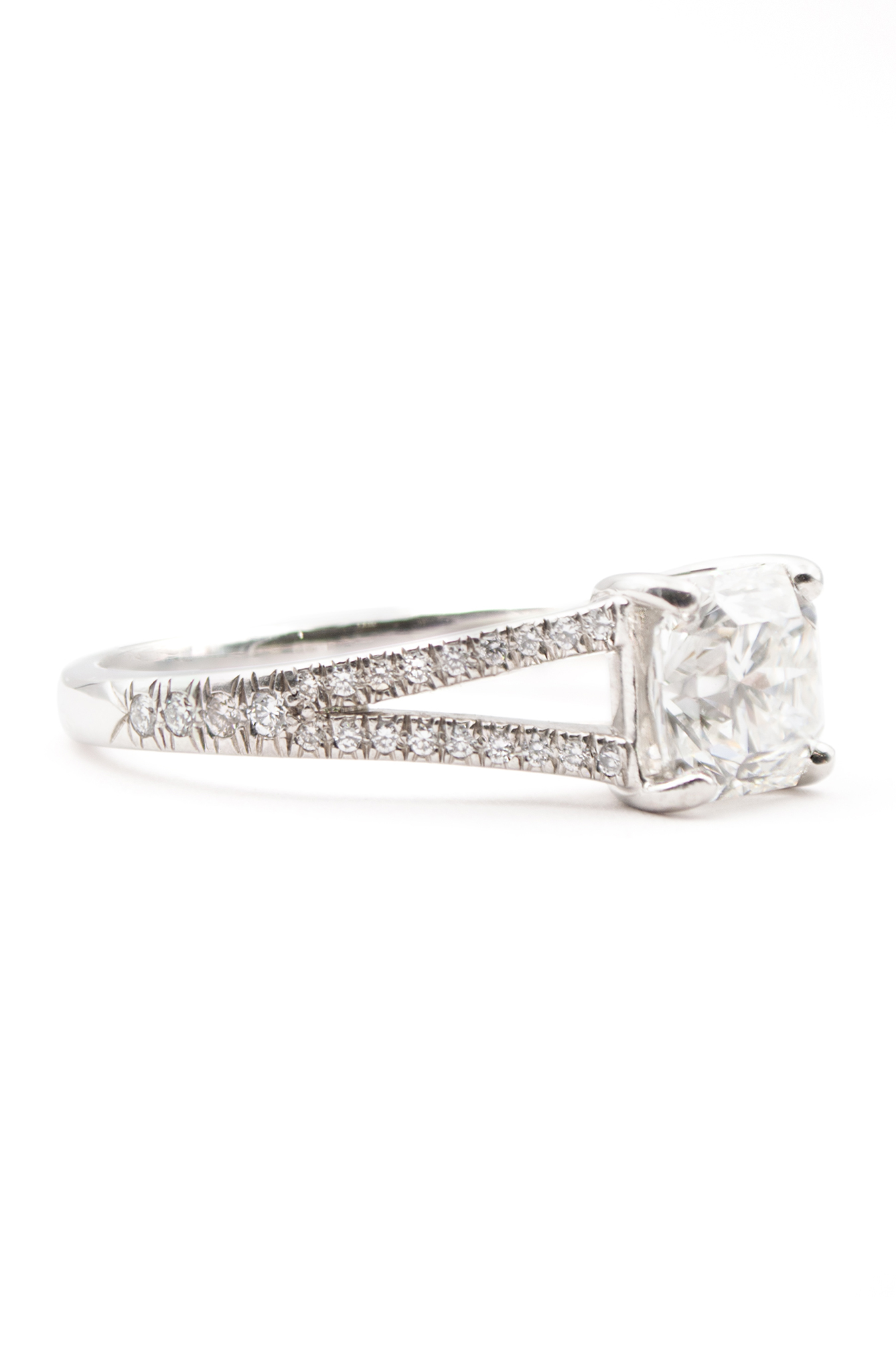 Tiffany & Co. Solitaire Diamond Ring Princess cut .26ct Platinum VIDEO -  Ruby Lane