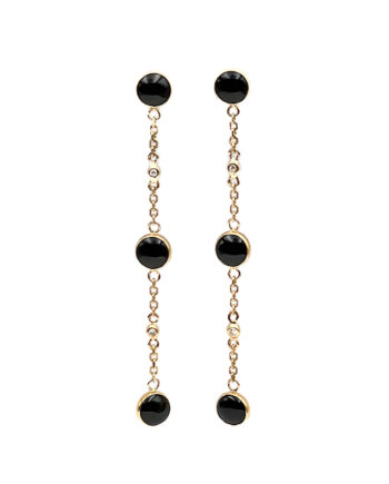 Onyx & Diamond Drop Earrings