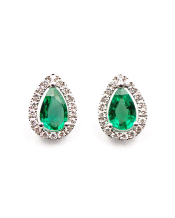 Pear cut Emerald Studs