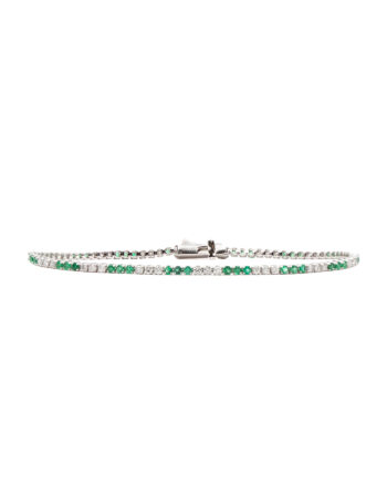 Emerald & Diamond Tennis Bracelet