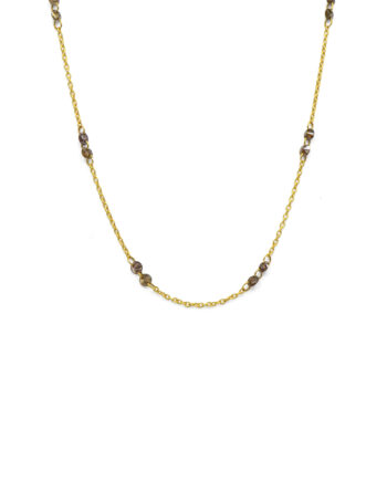 Cognac Diamond Station Necklace