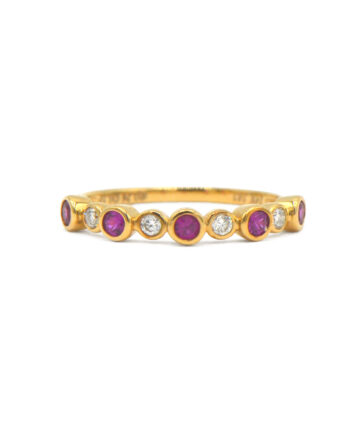 Bezel Ruby & Diamond Ring