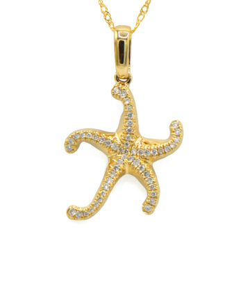 Diamond Starfish Pendant